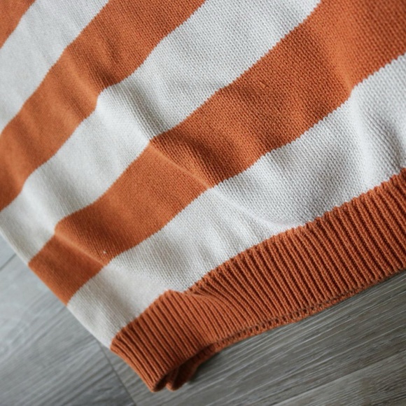 ESPRIT orange and white striped knit sweater - Picture 5 of 8